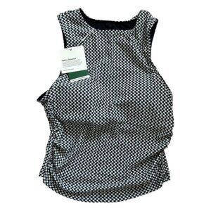 Halara Softlyzero Airy Black White Built-In Bra Sleeveless Tank M Medium New